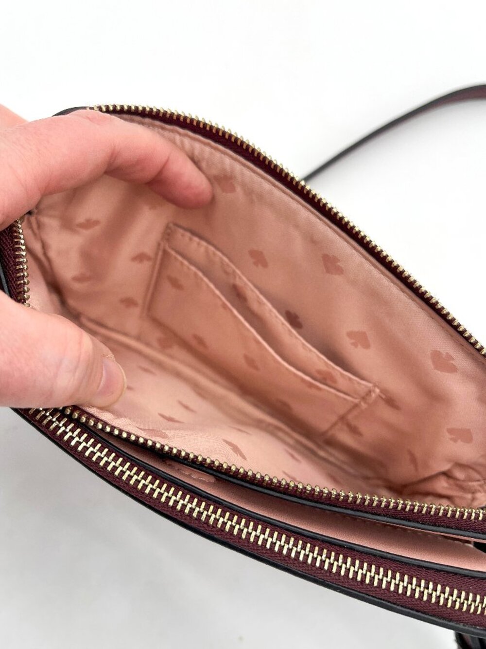 Kate Spade Dog Crossbody Bag Pink Burgundy Novelty Purse - Picture 6 of 11